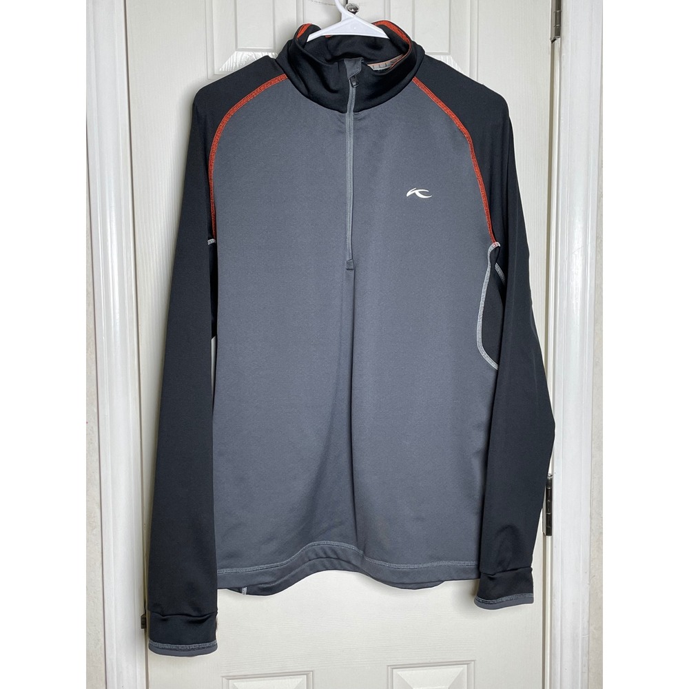 Kjus Men Denholm Half-Zip Pullover Grey Black MG25-501 Size 52 L